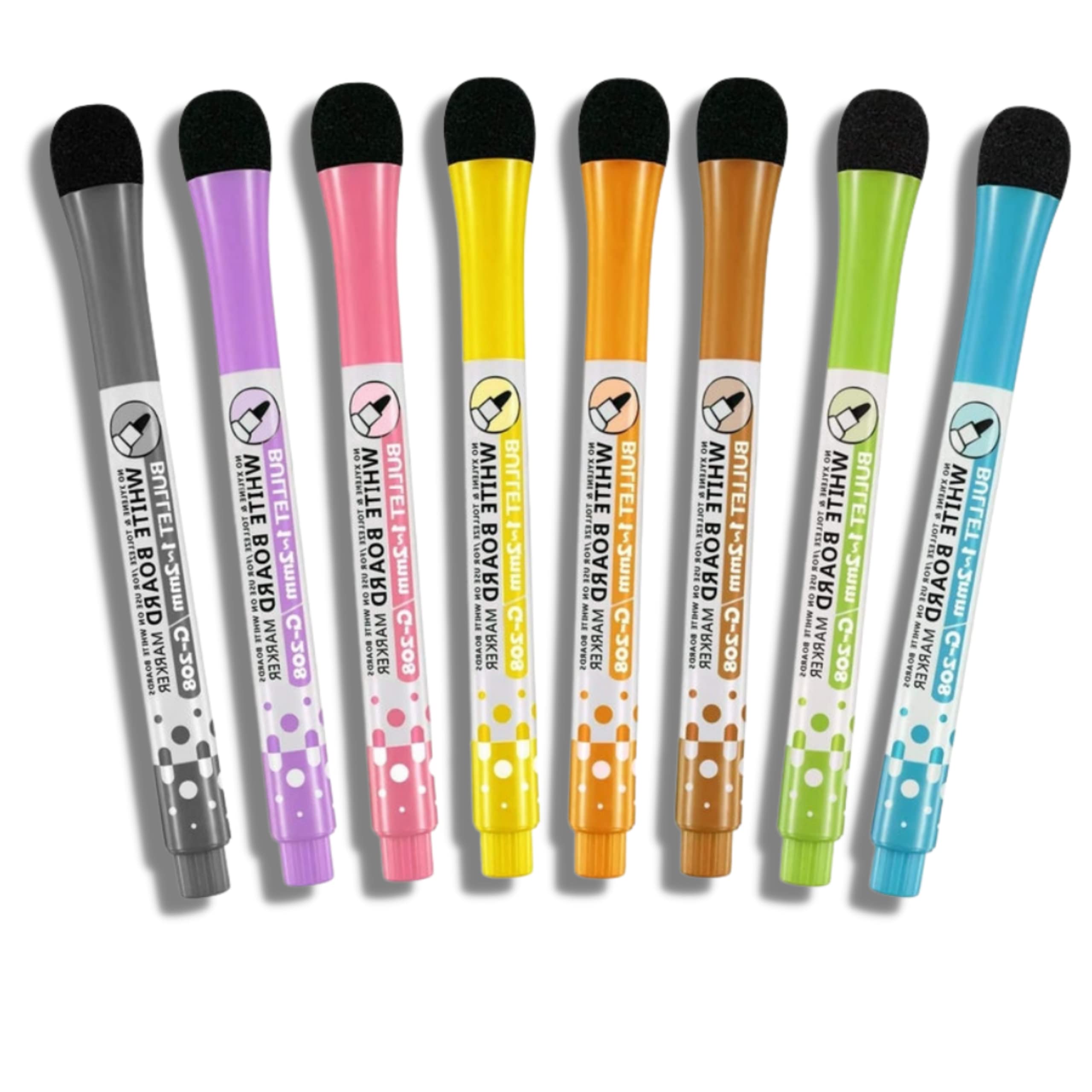 DF Df Creations Magnetic Dry Erase Markers with Eraser Cap - 8 Fine Tip, Low Odor, Non-Toxic Whiteboard Markers