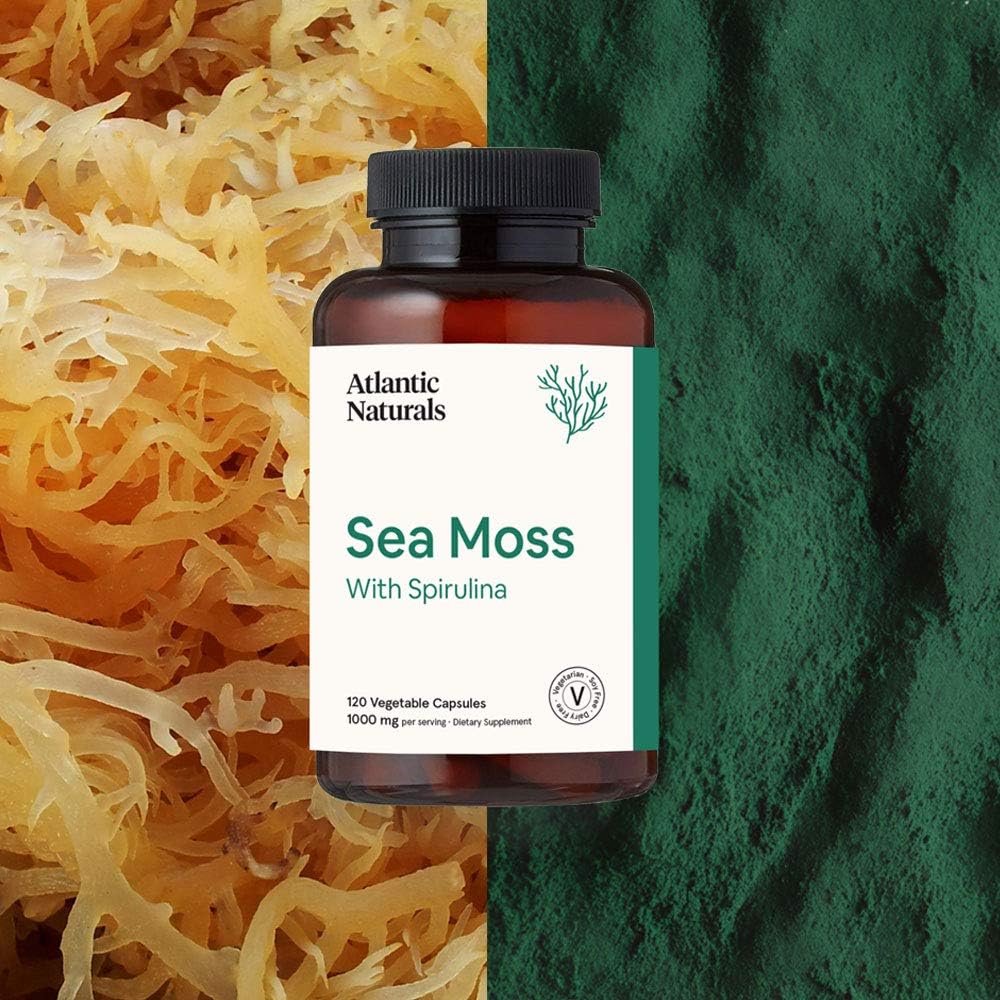 Organic Sea Moss with Spirulina Capsules | Vegan 1000mg: Health & Personal Care