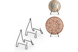 PUERSI 2 Pack Bowl Display Stand, 5.5 Inch Iron Bowl Holder, Large Plate Stands for Display Large Deep Plates, Platters, Dish
