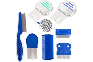 6 PCS Lice Comb Set, Stainless Steel Metal Lice & Nit Removal Combs, Double-Sided Fine Tooth Combs provides optimal preventio