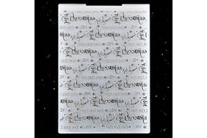 KWELLAM Words Christmas Let it Snow Joy HO HO HO Background Plastic Embossing Folders for Card Making Scrapbooking and Other Paper Crafts 4092602