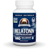 Source Naturals Melatonin, 1 mg - 300 Vegan Lozenges | Helps Promote Sleep | Non GMO Project Verified | Peppermint Flavored*
