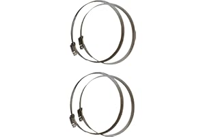VABINK 6-Inch Stainless Steel Duct Clamps Hose Clips (4-Pack) with Adjustable Worm Gear for HVAC, Ducting Pipes, Flexible Hos