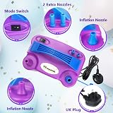 FLSEPAMB Electric Balloon Pump Dual Nozzle 2 Modes Portable Purple Accessories view 4