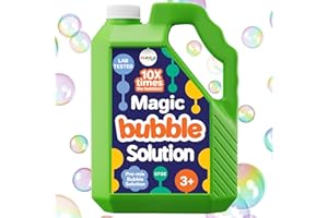 KLEVLY 67 OZ Iridescent Bubble Solution Refill | Non-Toxic Pre-Mix Bubble Refill Solution No Mixing or Measuring Required | Bubbles for Kids | Bubbles Bulk | Bubble Machine Solution | Giant Bubbles (67 OZ)
