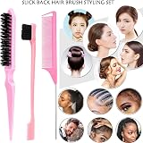 HQDA Hair Wax Stick & Pink Brush Set 75g Anti-Frizz Edge Control view 4