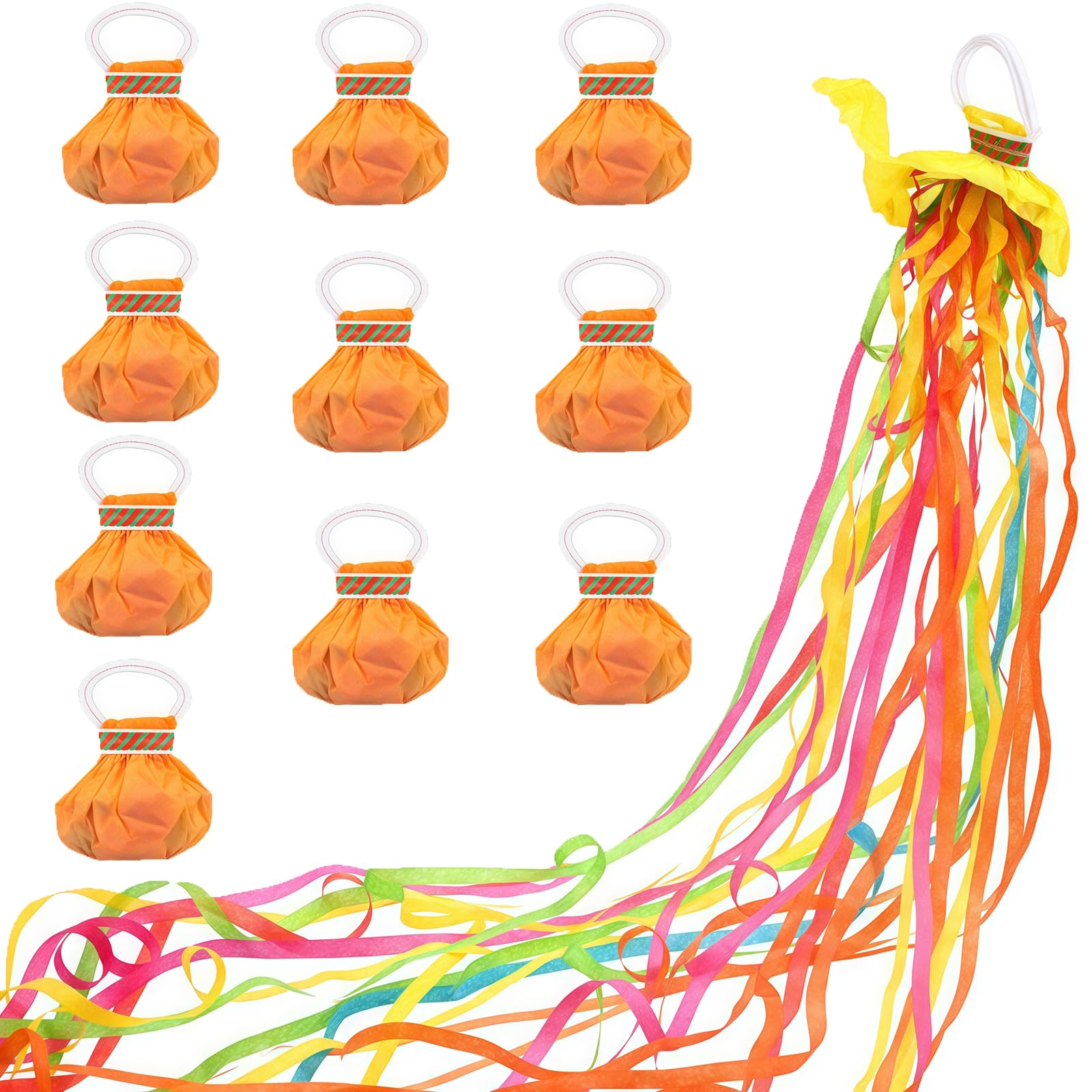 10Pcs Colorful Hand Throw Streamers Confetti Poppers Party Streamers Paper Throw Streamers No Mess Paper Crackers for New Years Party Birthday Wedding Celebrations