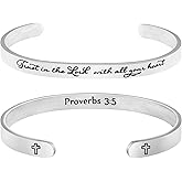 𝐂𝐡𝐫𝐢𝐬𝐭𝐢𝐚𝐧 𝐁𝐫𝐚𝐜𝐞𝐥𝐞𝐭𝐬 for 𝐖𝐨𝐦𝐞𝐧 Inspirational Gifts Bible Verse Religious Faith Jewelry Cuff Bracelet Mothers Day Christmas Birthday Jewelry for Her Mother Daughter