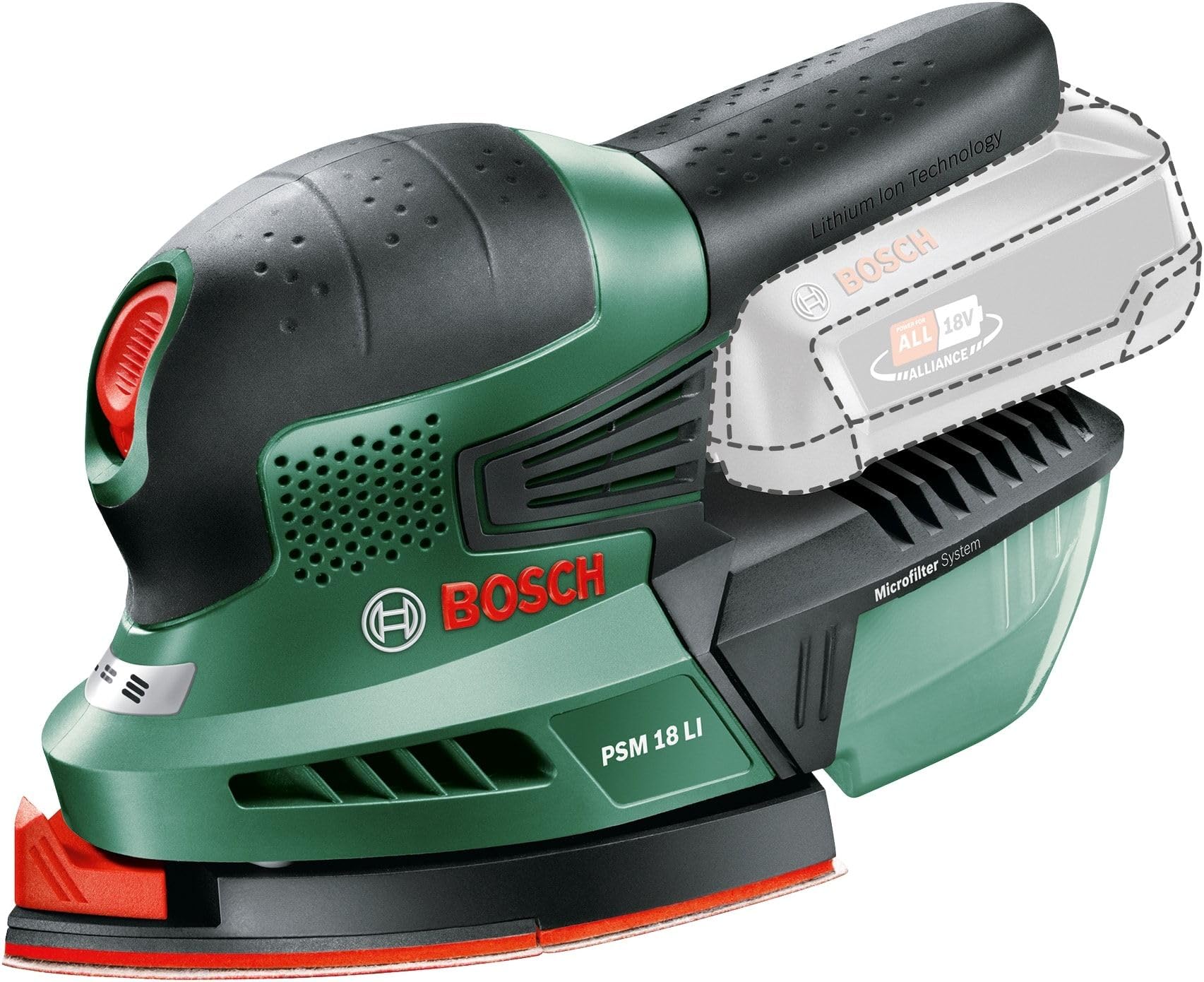 Bosch PSM 18 LI Cordless 18 Volt Li-Ion Multisander (baretool: supplied without battery/without charger)
