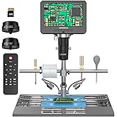 Andonstar AD246S-M Plus 7'' HDMI Soldering Digital Microscope for Electronics Repair, 2000x 3 Lens 2160P UHD Video Record, So