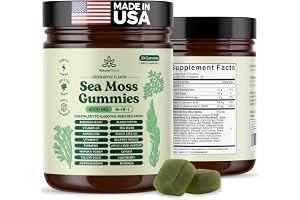 Natural Rems Sea Moss Gummies 16-in-1 - Ashwagandha Black Seed Oil Bladder Wrack Turmeric Vitamin C & D3 with Manuka Burdock Root Dandelion Yellow Dock Elderberry Apple Cider Vinegar (Green Apple)