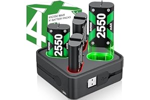 Charger for Rechargeable Xbox One Controller Battery Pack with 4x2550mAh Batteries for Xbox Series X|S/Xbox One, Battery Char
