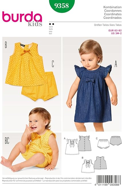 Burda 9358 Patron De Couture Pour Robe Et Chemisier D Enfant Taille 2 Mois Amazon Fr Cuisine Maison