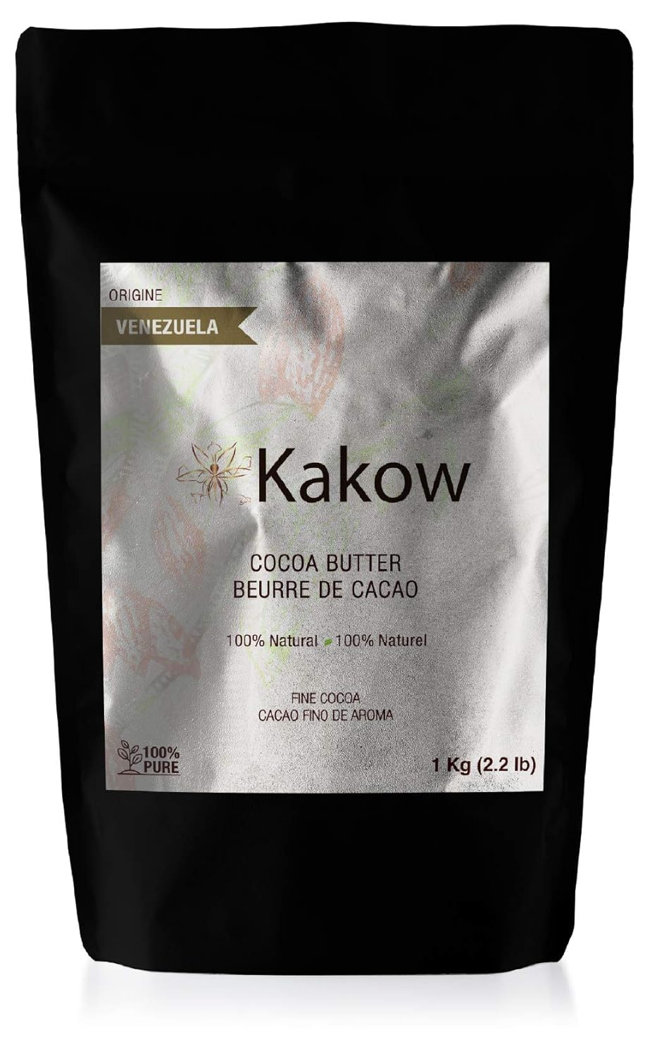 Natural Cocoa Butter - Non-deodorized - Food Grade - 100% Venezuelan Fine Cocoa 1kg (2.2 lb)