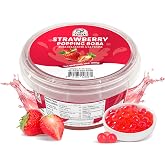52USA Strawberry Popping Boba (500g), Popping Pearls for Bubble Tea, 1.1 LB | Perfect for Beverages, Sweets, Ice Cream, Shakes, Desserts &amp; Smoothies Topping