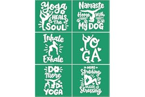 JAJADO Reusable Silk Screen Stencils Namaste Yoga Meditation Adhesive Stencils Magic and Celestial Boho Screen Printing Stencils for Painting on Wood/Fabric/Shirts/Coffee Mug, Home Office Room Decor
