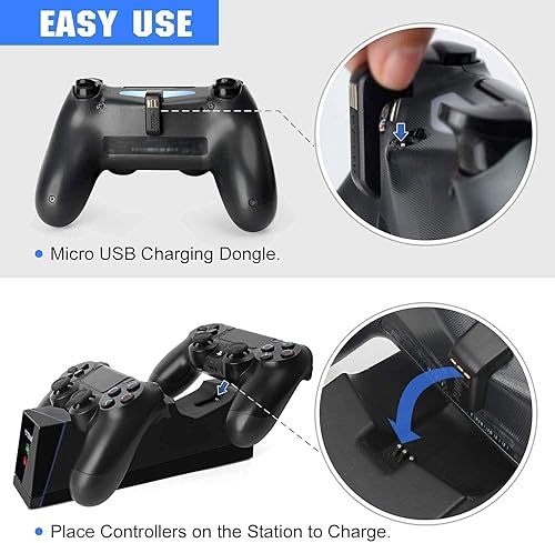 Charger Station for PS4 Controller, YTEAM Dual USB Charging Dock