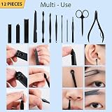 iSOUL Nail Clippers Set 12Pcs Stainless Steel Manicure Grooming Kit view 6