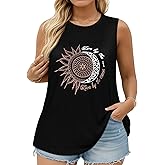 JOELLYUS Women Plus Size Tank Tops Summer Sleeveless Top Crew Neck Casual Blouse Oversized Shirts