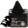 Mary&May Premium Idebenone Blackberry Complex Essence Mask - Quick Dispenser Type Anti Aging Korean Face Mask Sheet - Vitamin C, Panthenol, and Ceramide for Moisturizing and Radiant Skin, 20 Sheets