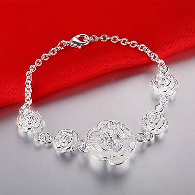 IVYRISE Silver Chain Bracelet with Flower Design Kuwait Ubuy