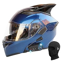 Bluetooth Modular Helmet with Horns Full Face