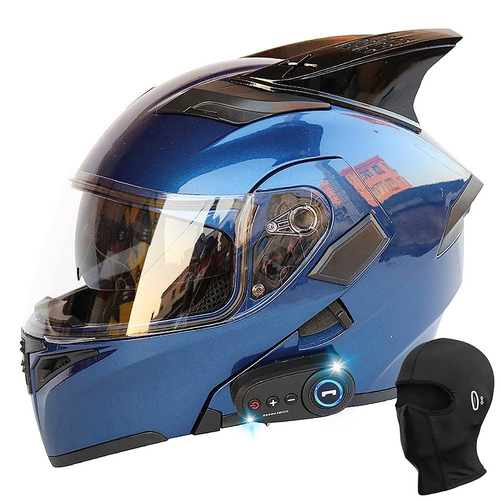 Bluetooth Modular Helmet with Horns Full Face