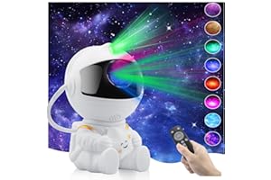 WQWOVRVO Astronaut Star Galaxy Night Light Projector for Kids Bedrooms - Galaxy Light Show with Rotating Cosmos