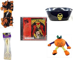 Guirnalda de calabaza de Halloween, color negro y naranja, para