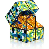 2.2 inch Kaleidoscope Infinity Cube,Holographic Fidget Block Toy for Adults | Glossy Quiet Fidget Cube for Kids, Pocket-Sized Sensory Toys Cool Gadgets Gifts for Teens Coworkers