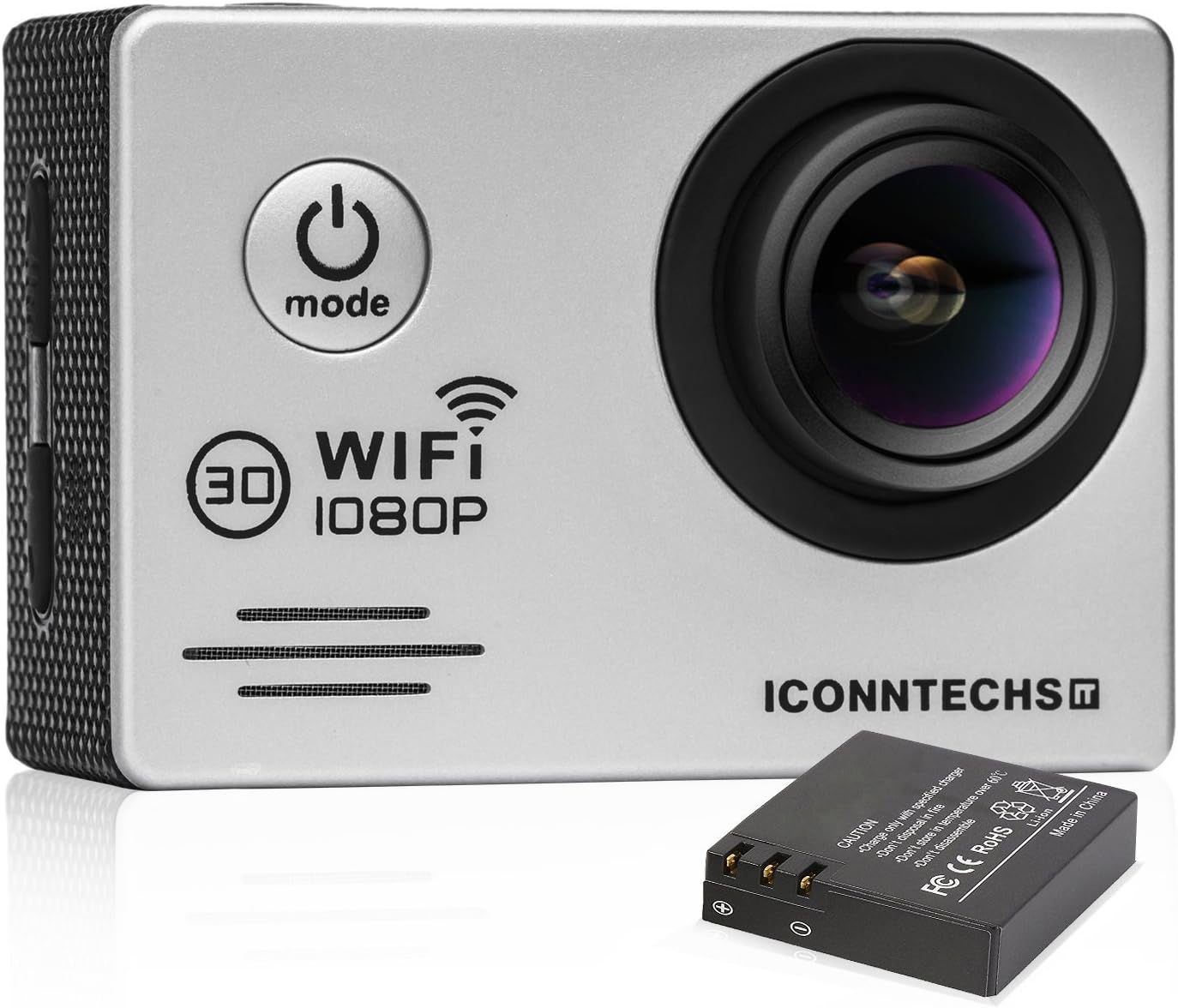 Action Camera Ultra HD 1080P WiFi Camcorder 12MP Underwater 30M Diving Camera 170 Degree Wide View Angle 2 Inch LCD Screen W/2 Rechargeable Batteries/25 Accessories Kits for Diving/Bicycle/Climbing/Swimming