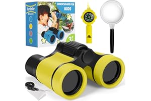 Binoculars for Kids, Kids Binoculars Toys for 3 4 5 6 7 8 Years Boys and Girls, Set with Magnifying Glass & Compass - Birthda