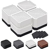 ANNKUT Bed Furniture Risers 3 Inch, Heavy Duty 4000 lbs, 4 Pack White | Adjustable Lifting Blocks for Couch, Bed, Table, and Chair Legs, Elevates 1.5 or 3 Inches. Creates Extra Storage Space.