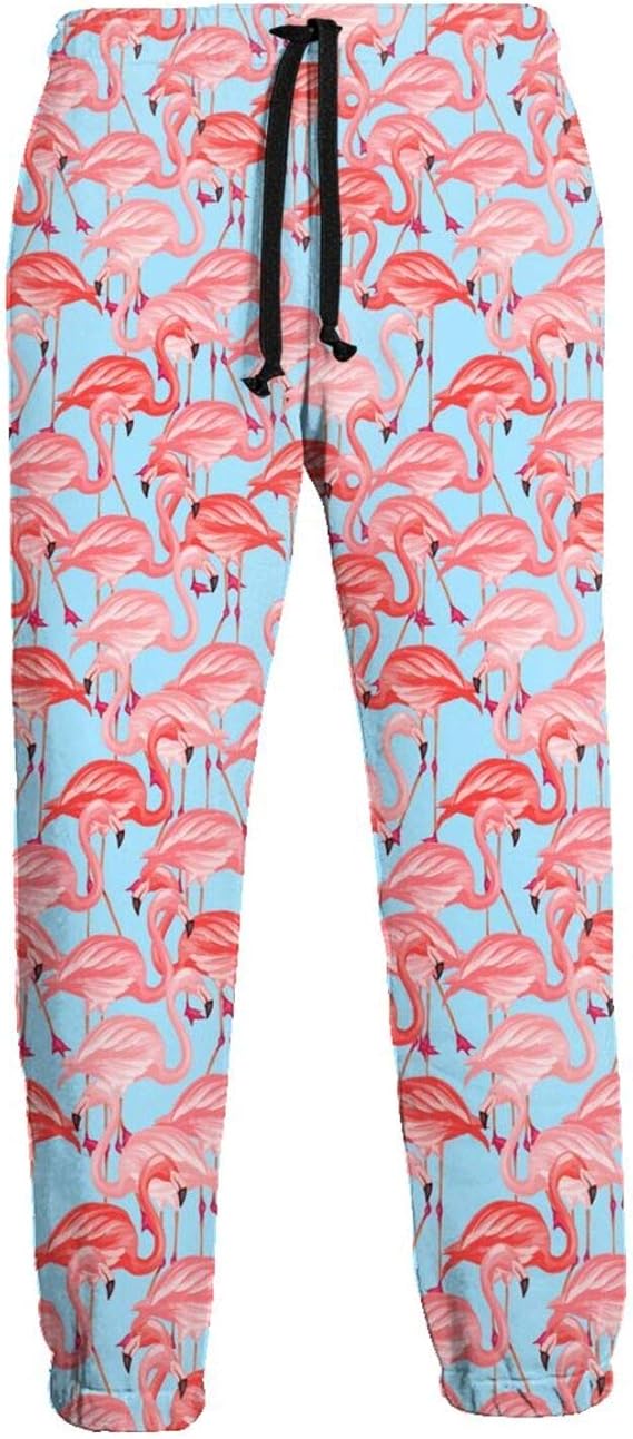 QUEMIN Tropical Birds Men's Sweatpants with Pockets Bottom Athletic Pants for Jogging,Workout 
