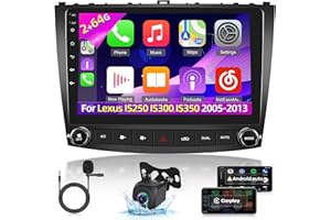 EKAT Car Radio for Lexus IS250 IS300 IS350 2005-2013 with Wireless Carplay & Android Auto - 8 Core Android 13 2+64G - 10 Inch Touchscreen Radio with WiFi & 32EQ DSP + AHD Rear View Camera