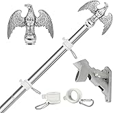 NQ 6 FT Flag Pole for Outside House with Eagle Topper, Stainless Steel Flag Pole Kit with Flag Pole Holder, House Flag Poles for 3x5 Flags Outdoor(Silver)