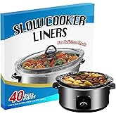 FASOZUKA Slow Cooker Liners 40×Cooking Bags Extra Large Size Disposable Pot Liners, Fit 3QT to 8QT for Slow Cooker Cooking Trays Suitable for Oval & Round Pots 13"x 21", 40 Liners