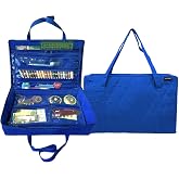 Yazzii Carry All Organizer Tote &ndash; Ultimate Craft Storage Bag with 20 Pockets - Quilting Supplies, Sewing Notions, Cutting Mats &amp; More - Royal Blue
