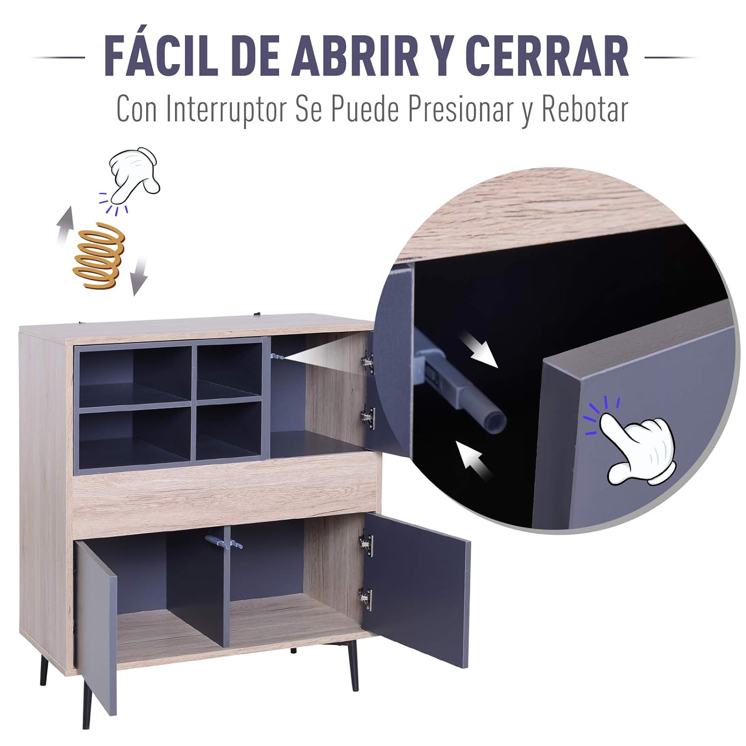 HOMCOM Armario Gabinete Consola Armario Bajo Mueble Aparador