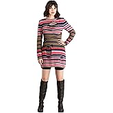 Fun Costumes Women's Astrid Striped Distressed Sweater Dress Costume | Movie Character Gothic Cosplay Outfit