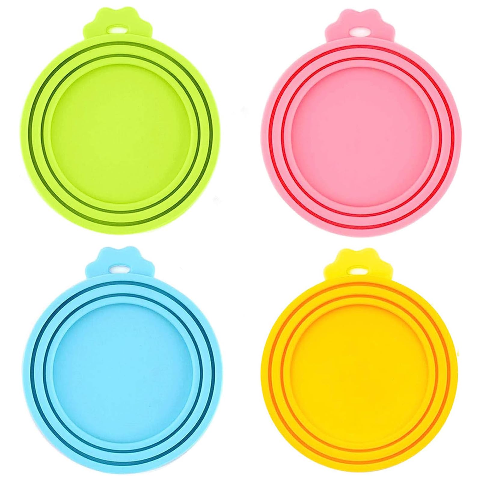 Photo 1 of IVIA PET Food Can Lids, 4 Pcs Silicone Pet Food Can Covers for Dog & Cat Food, One Tin Cap Fit Most Standard Size Dog Cat Food Canned?Multicolor?…