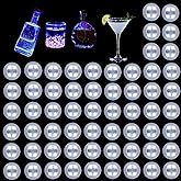 FYSHINE LED Drink Coaster, 60 Pack White, Round, Plastic, 24+ Hour Battery Life, 3 Lighting Modes