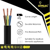 SHPELEC Flexible Black Cable 3183Y 1.5mm 3 Core BASEC PVC LED Lighting view 2