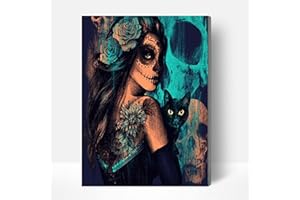 Komking Paint by Numbers for Kids & Adults Framed, DIY Painting Paint by Numbers Kits on Canvas, Magic Cat 16x20inch