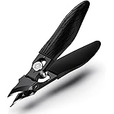 BEZOX Curved Toe Nail Clippers for Ingrown & Thick Nails - Stylish Heavy Duty Toenails Clipper for Seniors, Angled Precision Blade Fingernails Clipper - Black