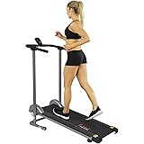 Sunny Health & Fitness SF-T1407M Foldable Manual Walking Treadmill, Gray