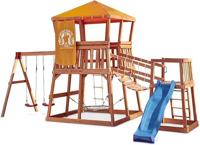little tikes real wood adventures bobcat ridge outdoor playset