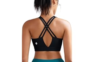 RUNNING GIRL Sports Bra for Women High Support, Molded Cup High Impact Sports Bras with Sewn in Pads Strappy Running Bra