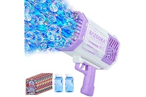 BOMOCO Bubble Gun, 69 Holes Bubble Machine Bubbles Kids Toys for Boys Girls Age 3 4 5 6 7 8 9 10 11 12 Year Old, Summer Outdoor Toy Birthday Wedding Party Halloween Favors