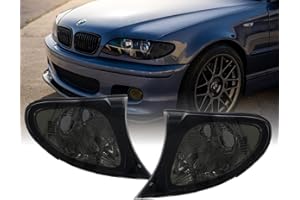 DEPO 02-05 E46 4D Cornering Lights - OE Euro Smoke Corner Turn Signal Lamps Set (Left + Right) Compatible with 2002-2005 BMW 